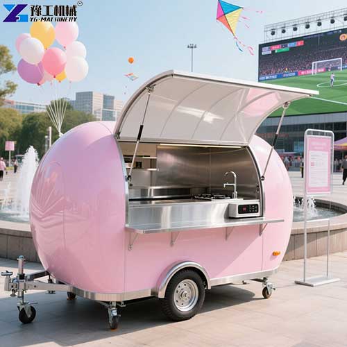 easy-to-move round food trailers