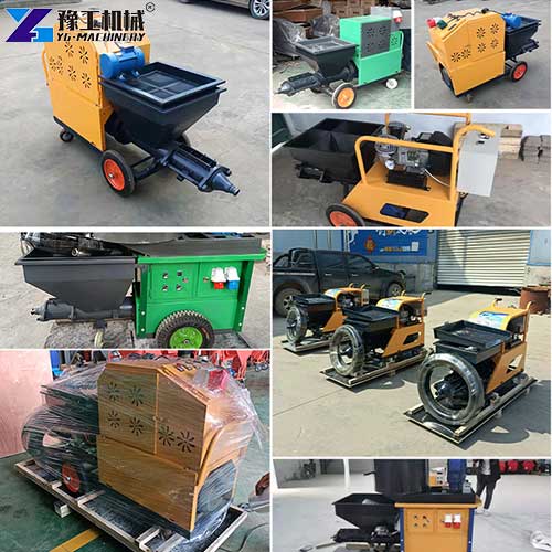 cement plaster spray machine types