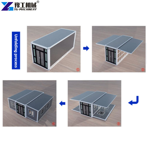 portable container cabin unfolding process
