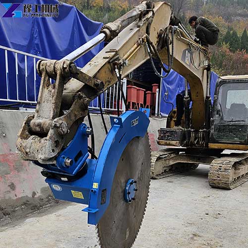 excavator mounted rock saw usage