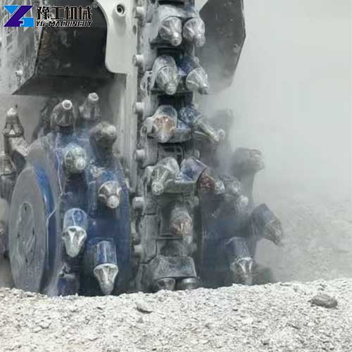 excavator chain drum cutter detail