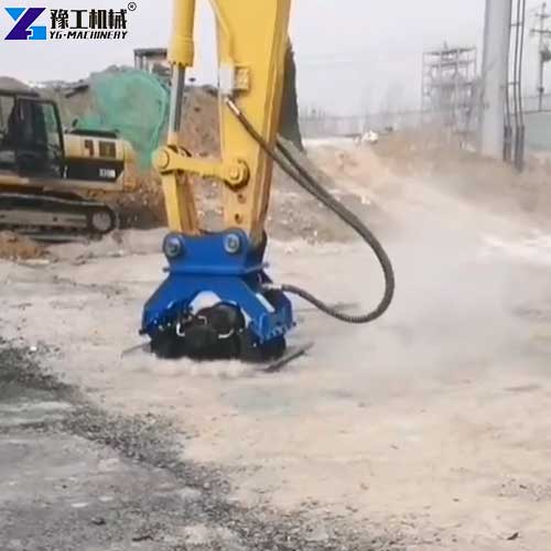 excavator vibrating plate attachment working site
