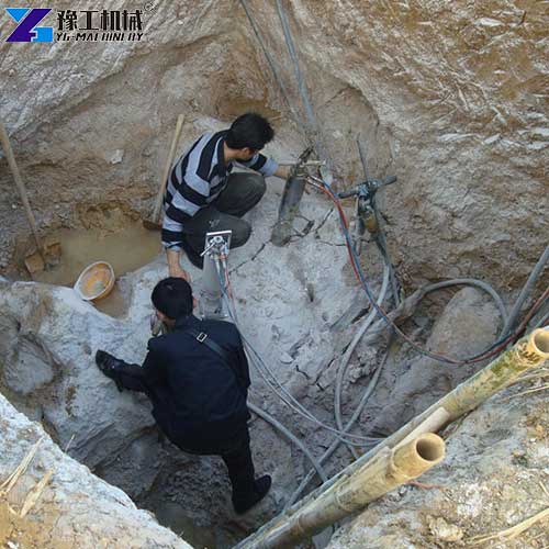 hydraulic rock splitter for confined spaces