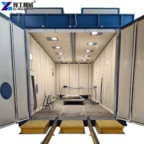 portable sand blasting booth use on site