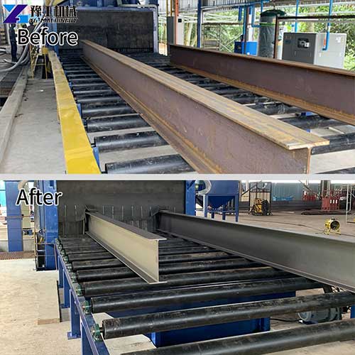 roller conveyor shot blasting machine usage
