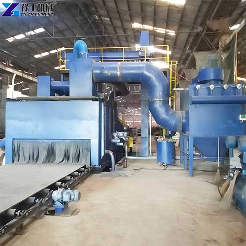 roller conveyor shot blasting machine use on site
