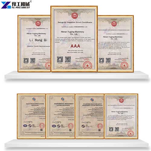 certificate of YG small water well drilling machine