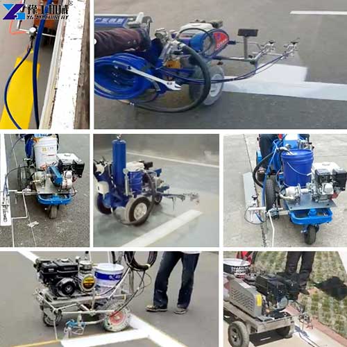cold paint road marking equipment working site