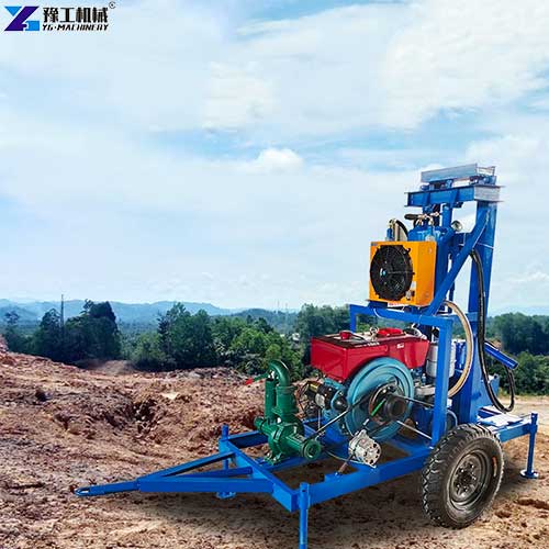 small well drilling rig with wheels