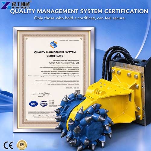 YG excavator drum cutter certificate