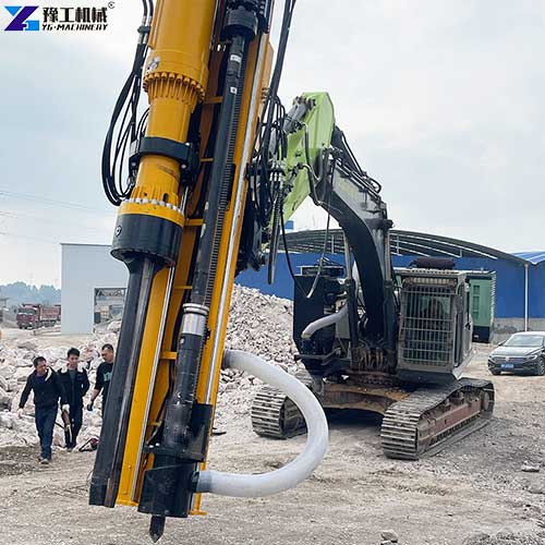 YG integrated rock drill and splitter work in Indonesia