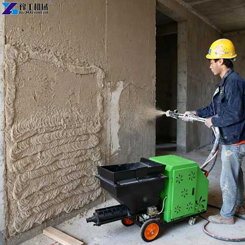 cement mortar spray machine construction site