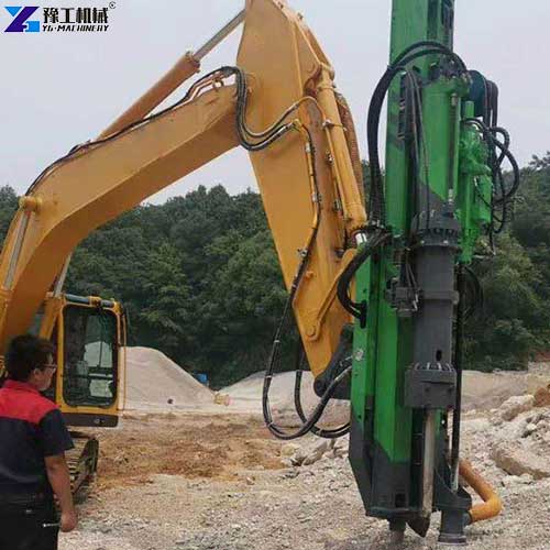 integrated hydraulic rock drill and splitter construction site