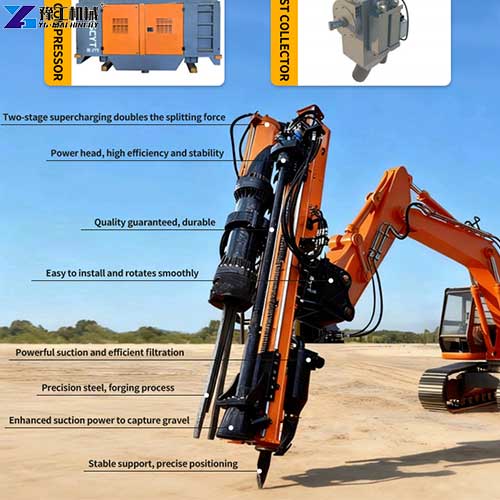 integrated rock drill and splitter details