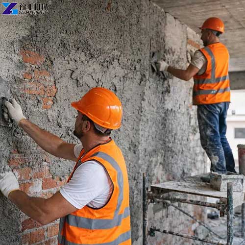 manual plastering effect display