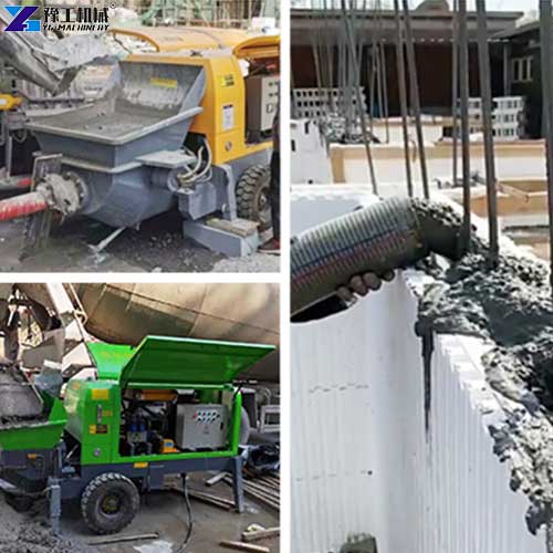 portable mini concrete pump working site